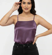 Satin Cami Top For Women - Purple - MEME