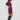 Satin Wrap Dress For Women - Maroon - MEME