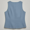 Sleeveless Button-Front Top For Women - Light Blue - MEME