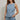Sleeveless Button-Front Top For Women - Light Blue - MEME
