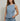 Sleeveless Button-Front Top For Women - Light Blue - MEME