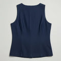 Sleeveless Button-Front Top For Women - Blue - MEME