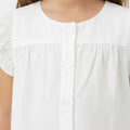 Sleeveless Ruffle Top for Baby Girls - White - MEME