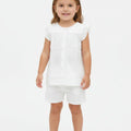 Sleeveless Ruffle Top for Baby Girls - White - MEME