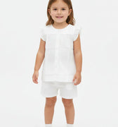 Sleeveless Ruffle Top for Baby Girls - White - MEME