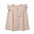 Sleeveless Ruffle Top for Girls - Light pink - MEME