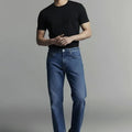 Straight Fit Jeans For Men - Mid Blue - MEME