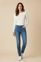 Slim Fit Jeans for Women - Mid Blue - MEME