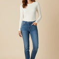 Slim Fit Jeans for Women - Mid Blue - MEME