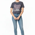 Graphic Print T-Shirt for Women - Charcoal Grey - MEME