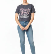 Graphic Print T-Shirt for Women - Charcoal Grey - MEME