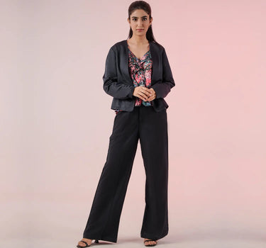 High Waisted Wide Leg Pant For Women - Black