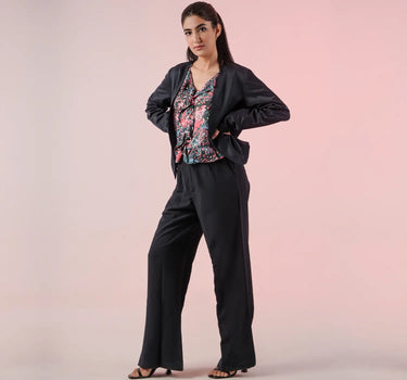 High Waisted Wide Leg Pant For Women - Black