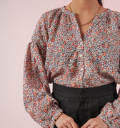 Floral Blouse Shirt For Women - Rust