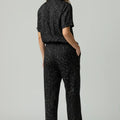 Star Print Pajama Set For Women - Black - MEME