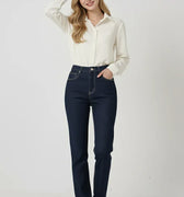Straight Fit Jeans for Women - Dark Blue - MEME