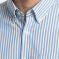 Striped Button-Down Shirt for Men - Light Blue - MEME