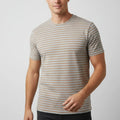 Striped Crew Neck T-Shirt For Men - Grey - MEME