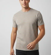 Striped Crew Neck T-Shirt For Men - Grey - MEME
