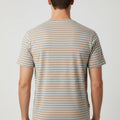 Striped Crew Neck T-Shirt For Men - Grey - MEME