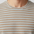 Striped Crew Neck T-Shirt For Men - Grey - MEME