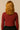 Striped Crop T-Shirt Long Sleeves For Women - Maroon - MEME