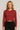 Striped Crop T-Shirt Long Sleeves For Women - Maroon - MEME