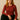Striped Crop T-Shirt Long Sleeves For Women - Maroon - MEME