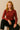 Striped Crop T-Shirt Long Sleeves For Women - Maroon - MEME
