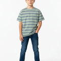 Striped T-Shirt for Boys - Sage Green - MEME