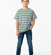 Striped T-Shirt for Boys - Sage Green - MEME