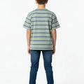 Striped T-Shirt for Boys - Sage Green - MEME