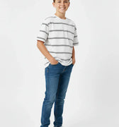 Striped T-Shirt for Boys - White & Black - MEME