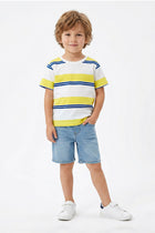 STRIPPED T-SHIRT WITH POCKET FOR BABY BOYS