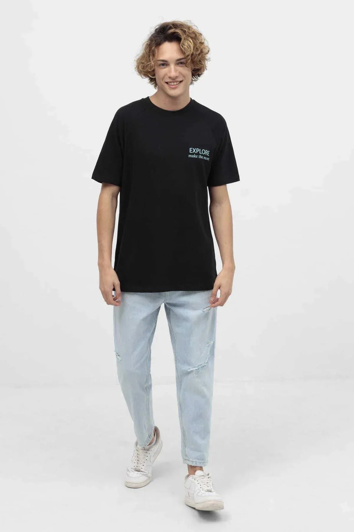 Printed T-Shirt For Men - Black - MEME