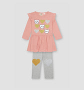 Shirt & Legging Set For Baby Girl - Pink - MEME