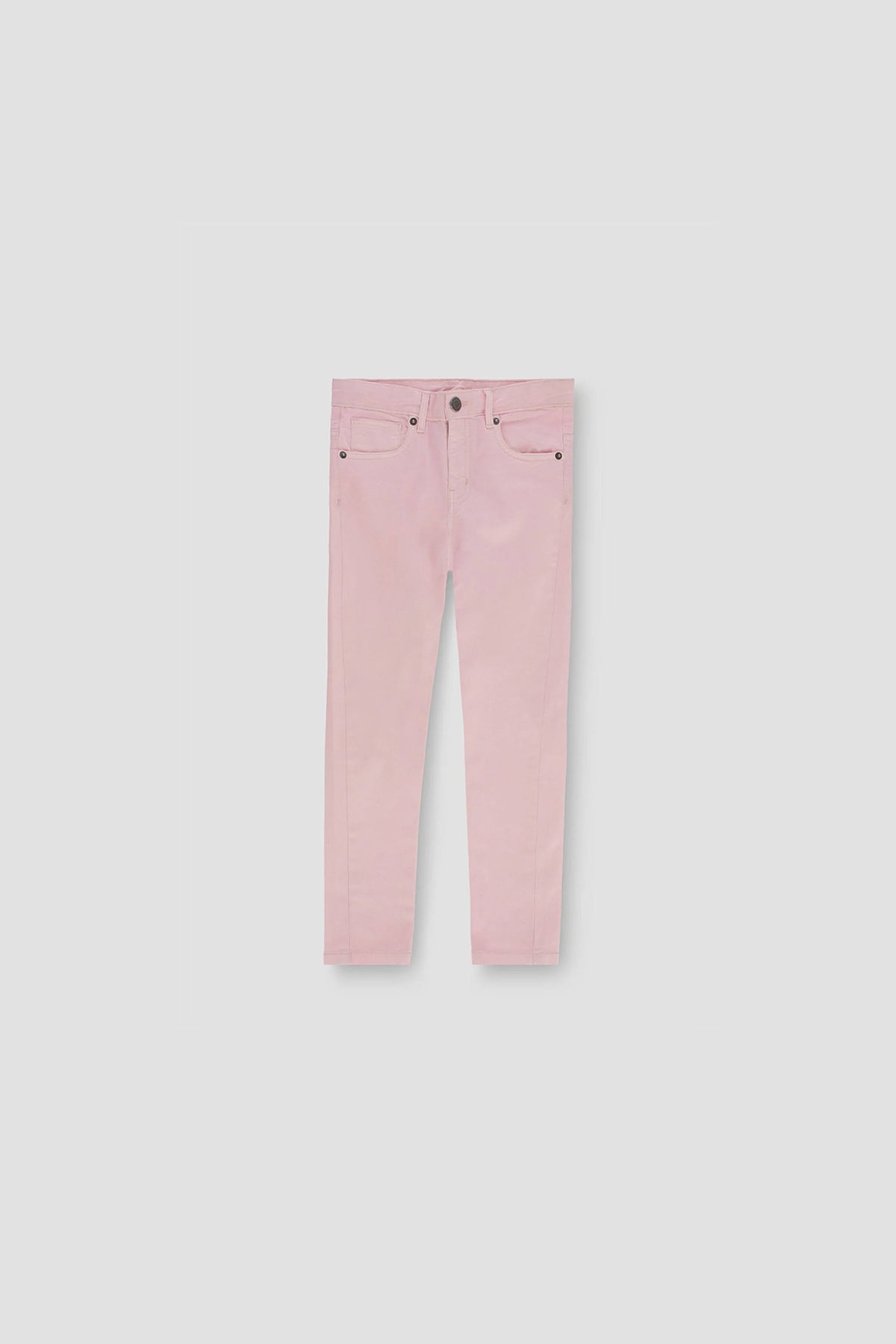 Slim Fit Cotton Pant For Girl - Light Pink