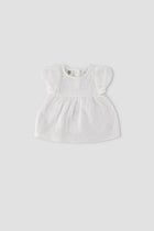 Solid Blouse For Baby Girl - White - MEME