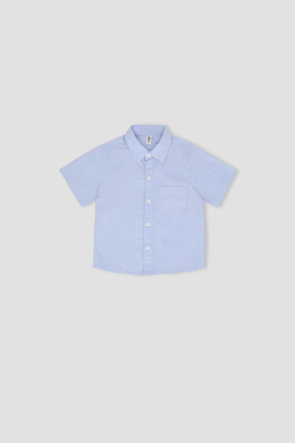 Solid Button Down Shirt For Baby Boy - Light Blue