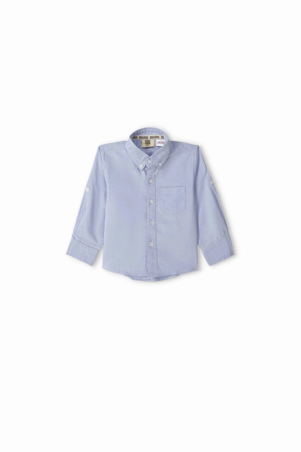 Solid Button Down Shirt For Baby Boy - Light Blue