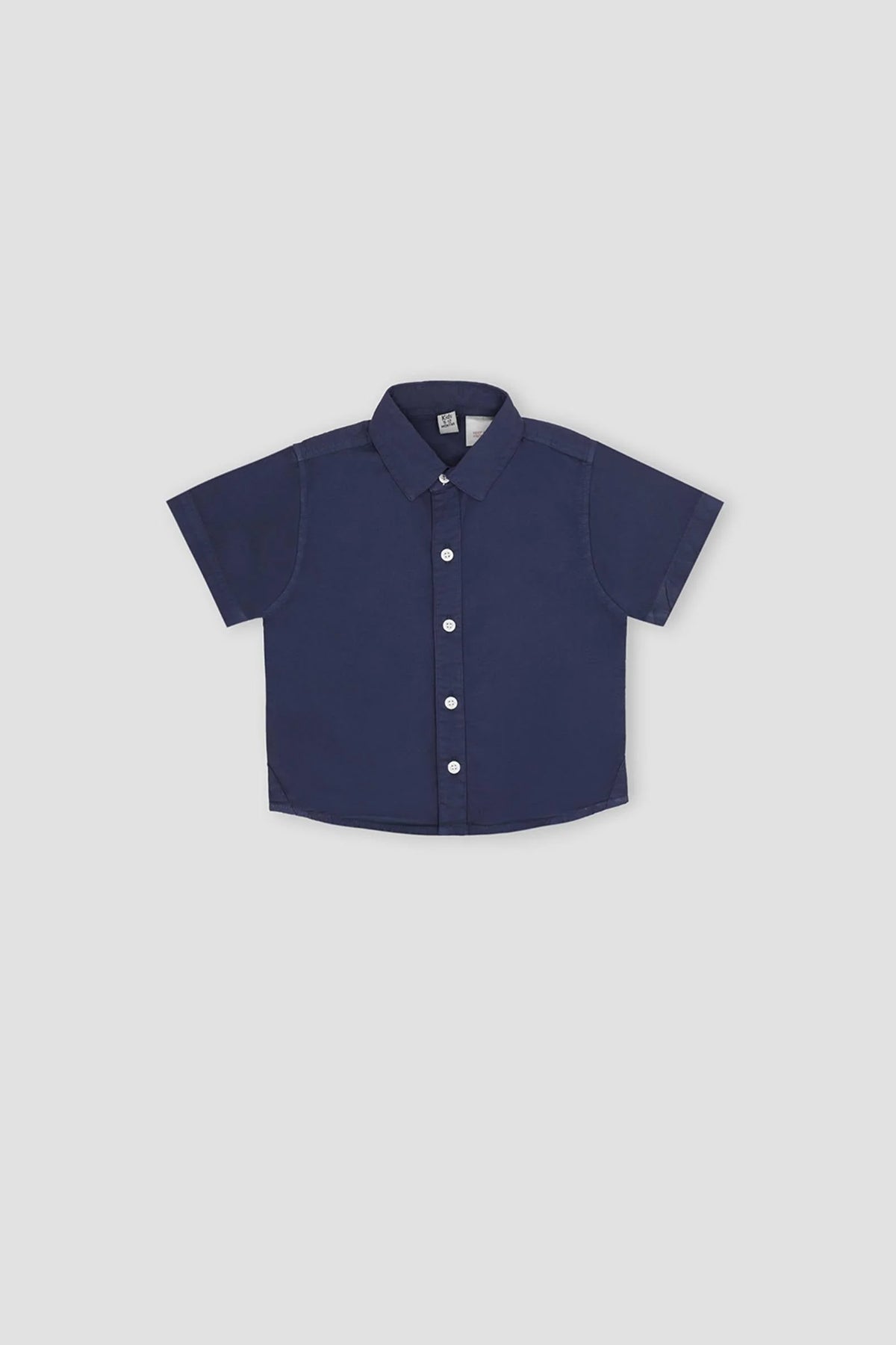 Solid Button Down Shirt For Baby Boy - Navy