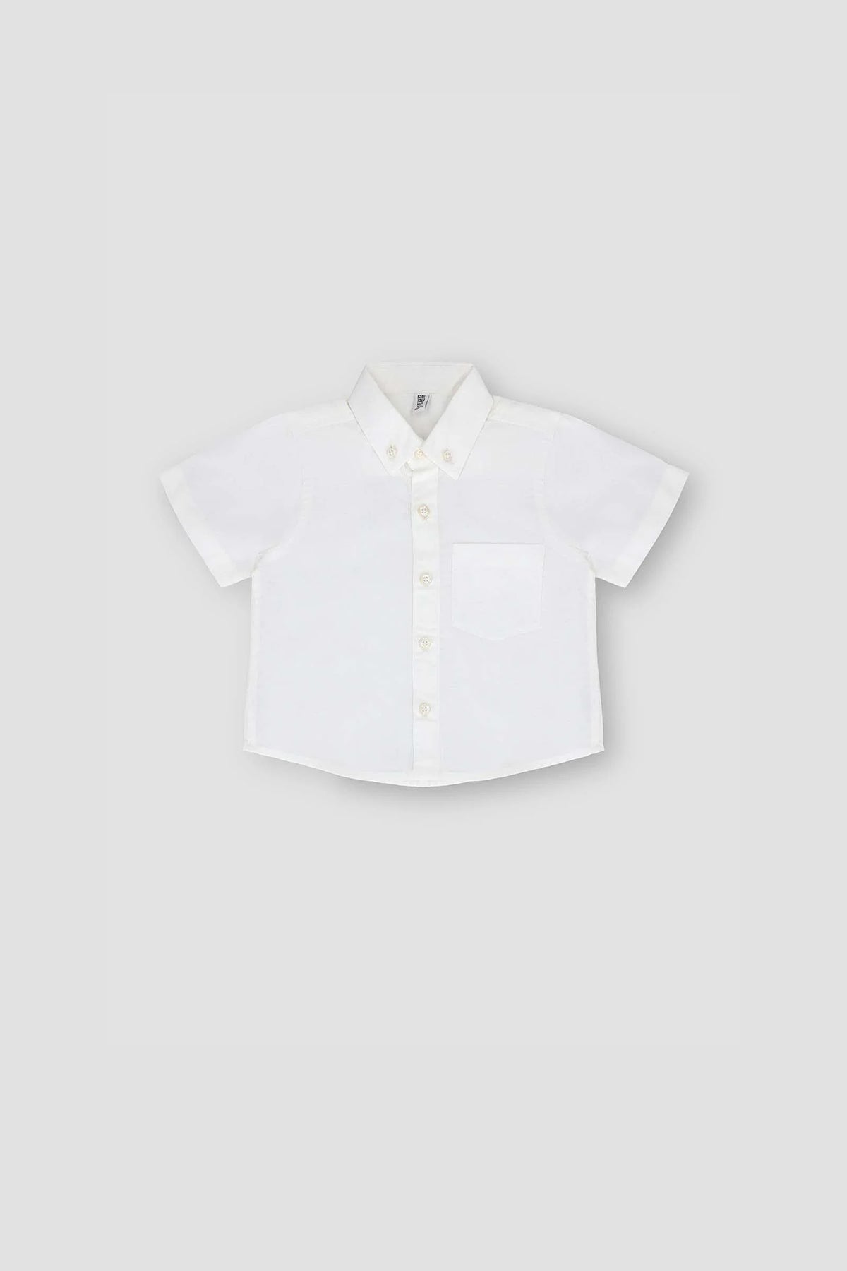 Solid Button Down Shirt For Baby Boy - White