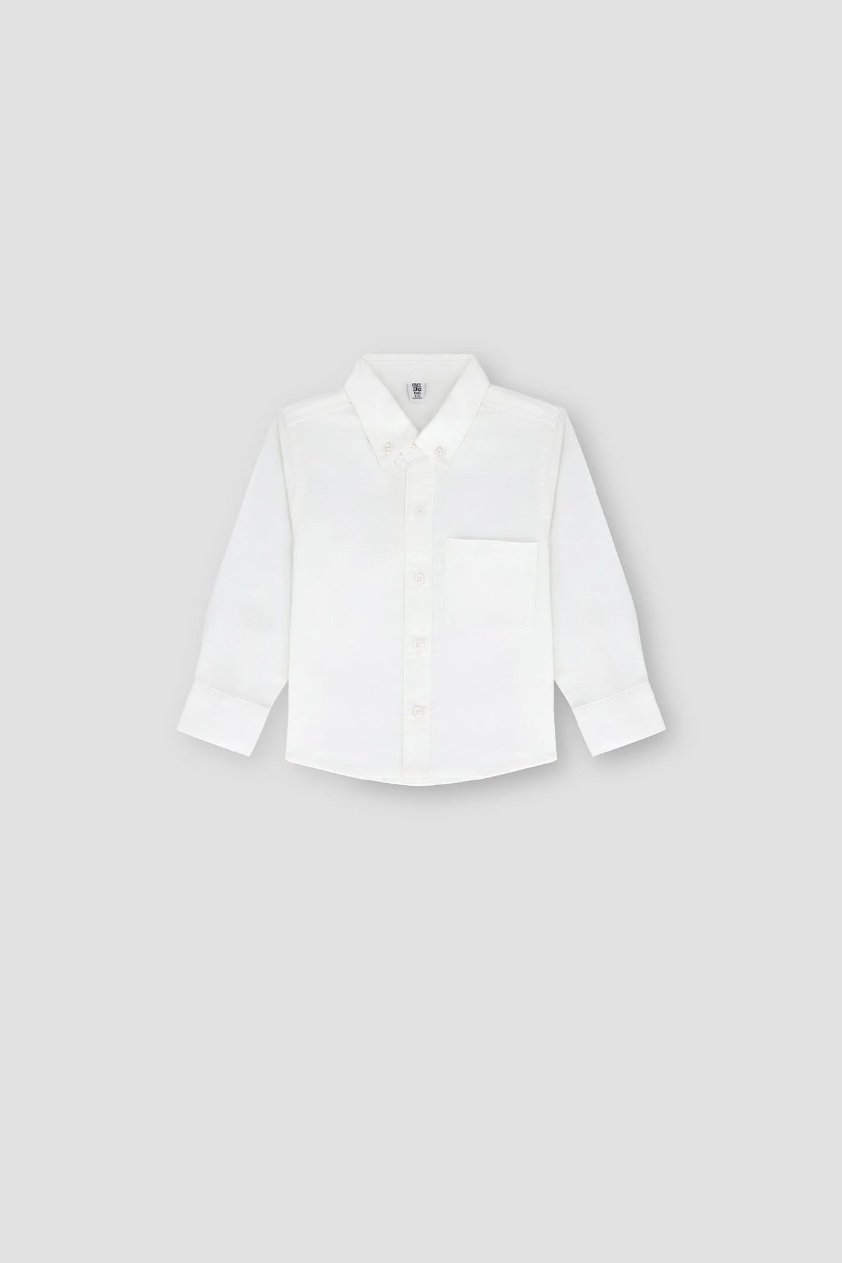 Solid Button Down Shirt For Baby Boy - White