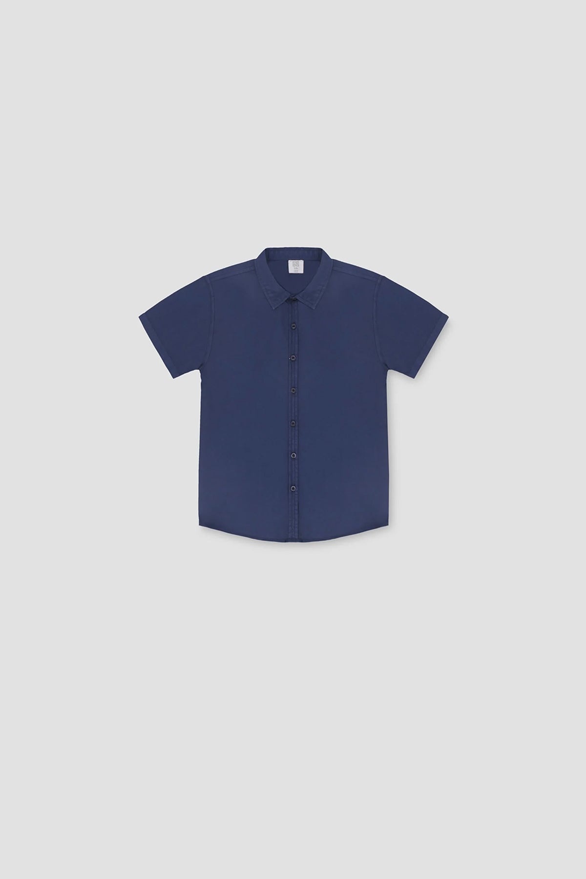 Solid Button Down Shirt For Boy - Navy