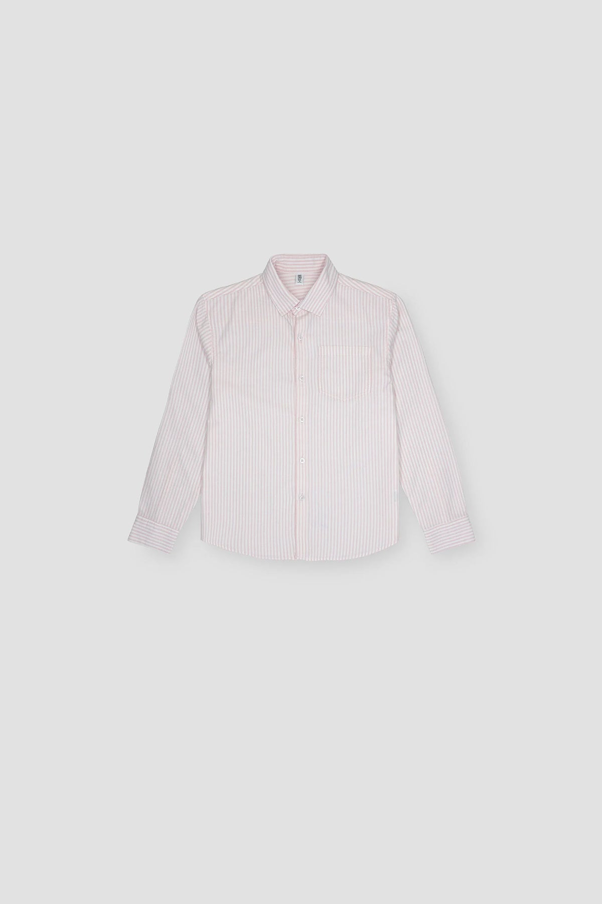 Solid Button Down Shirt For Boy - Pink Stripes