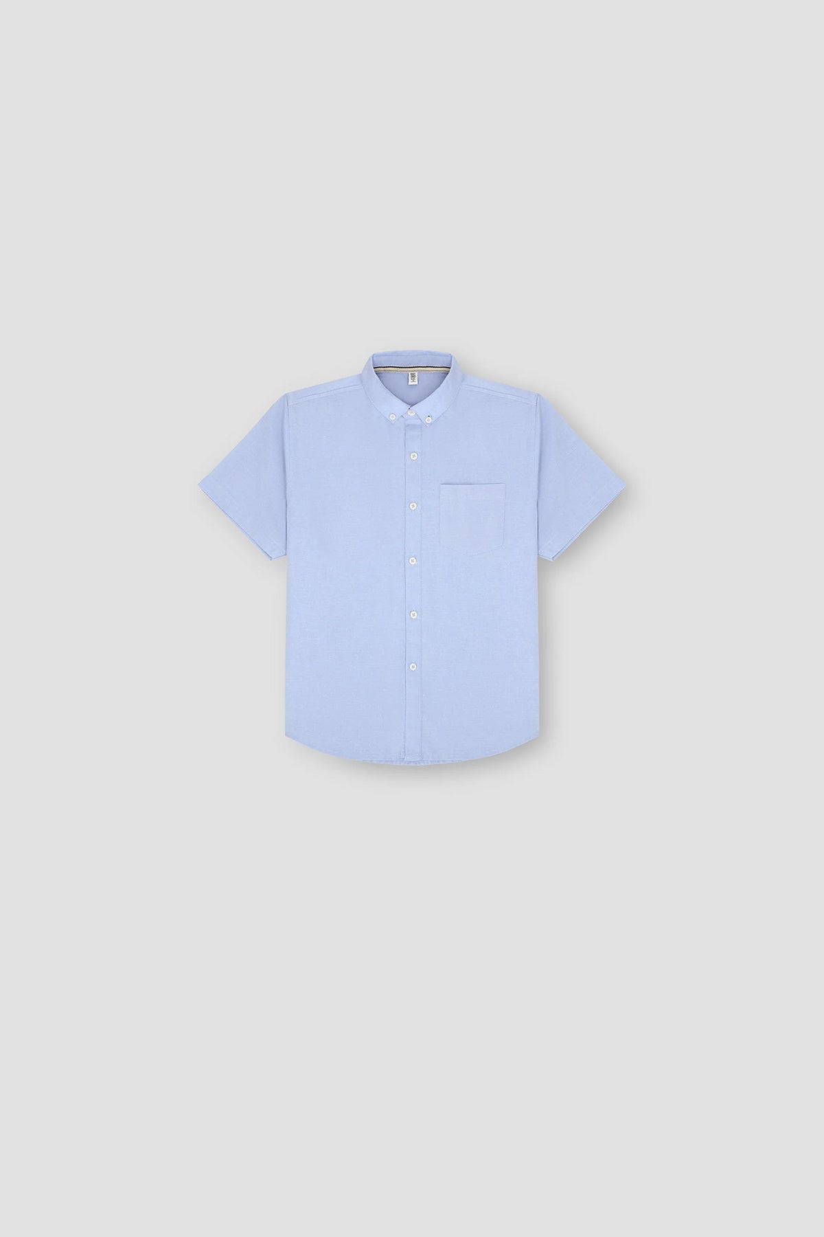 Solid Button Downshirt For Boy - Blue