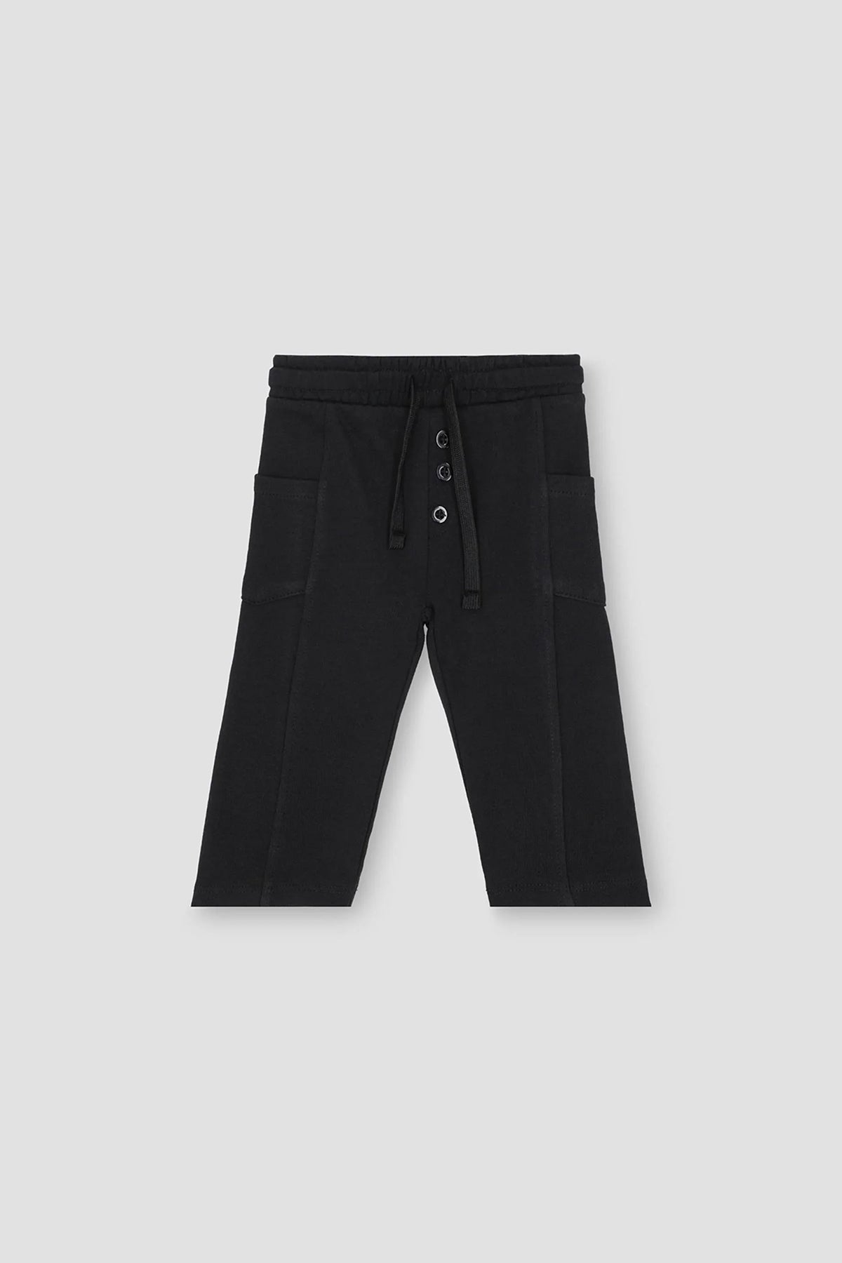 Solid Casual Pant For Baby Boy - Black