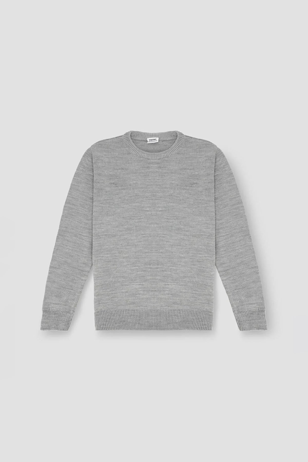 Solid Crew Neck Sweater For Men - Light Grey