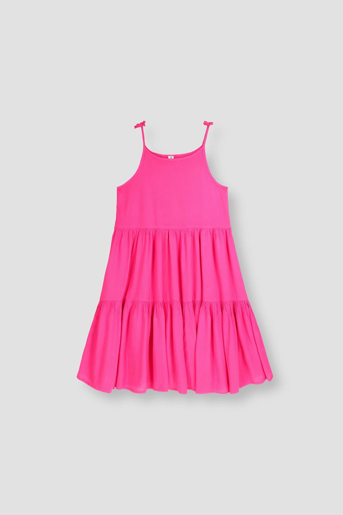 Solid Dress For Girl - Fuchsia