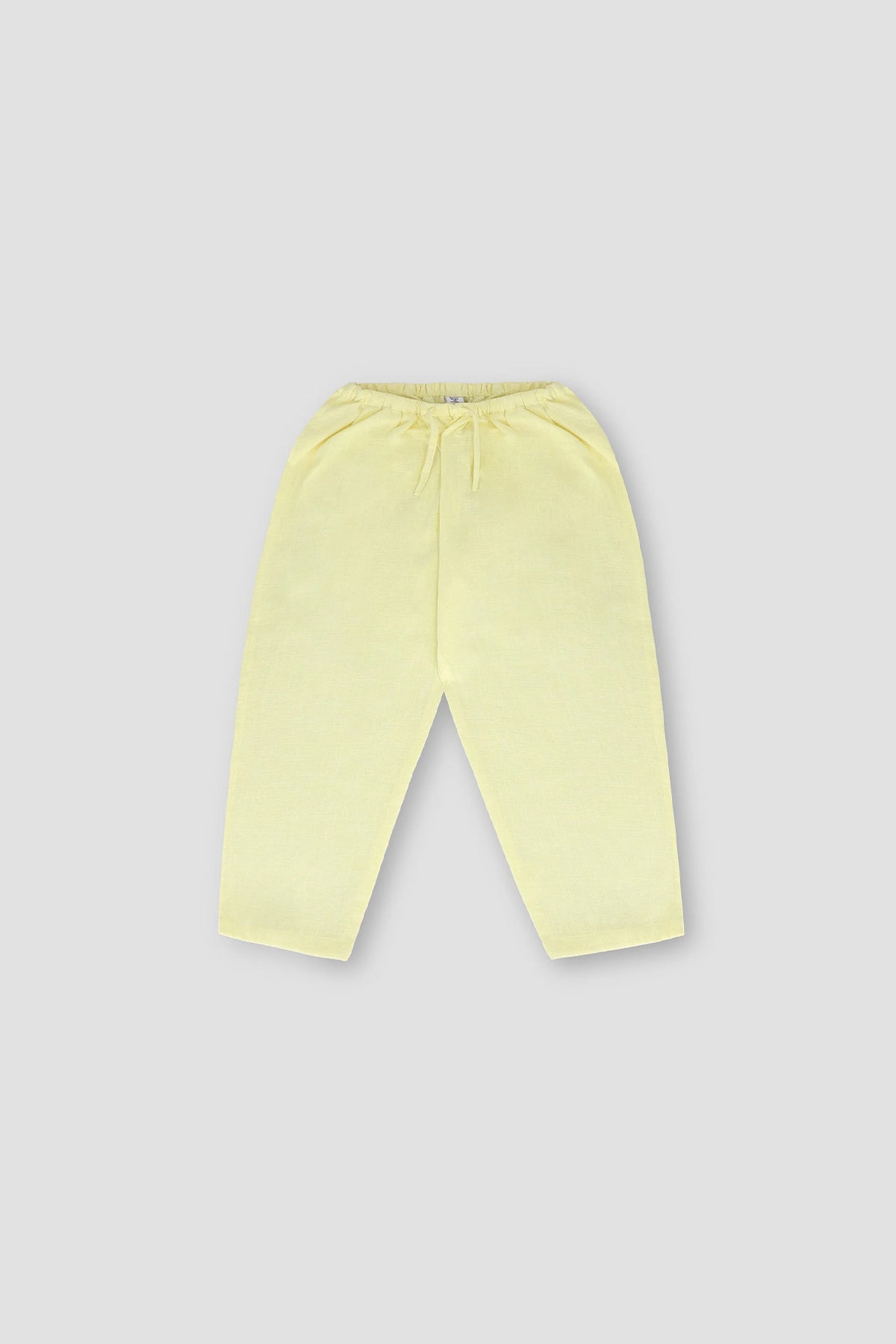 Solid Linen Trouser For Girl - Yellow